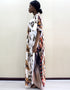 Women's O-Neck Leopard Print Batwing Sleeve African Dress